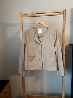 bagatelle Taupe-Gray Relaxed Button-Front Blazer